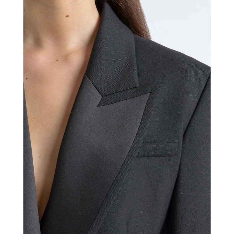 Cue Single Breasted Satin Lapel Coat image number 2